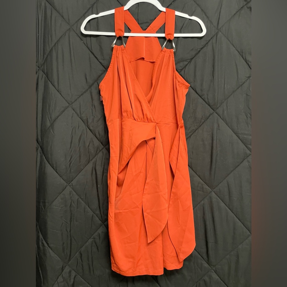 Chic Asymmetrical Orange Dress
